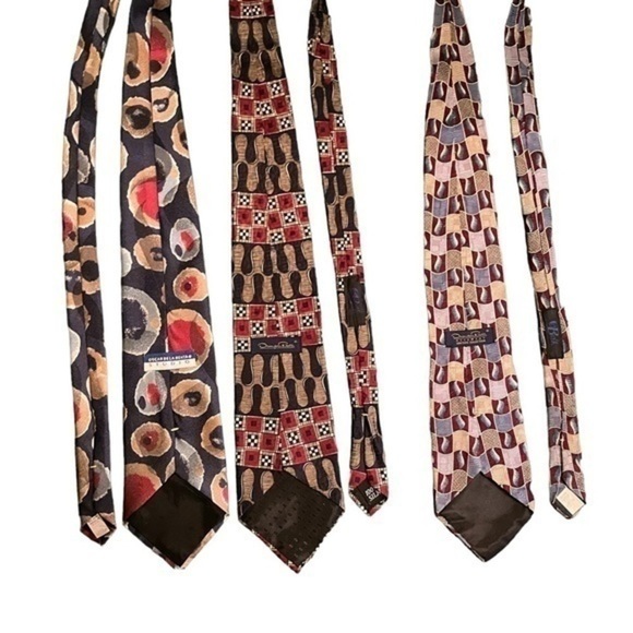 Oscar De La Renta | 3 - Silk Paisley Ties Lot - Picture 3 of 3
